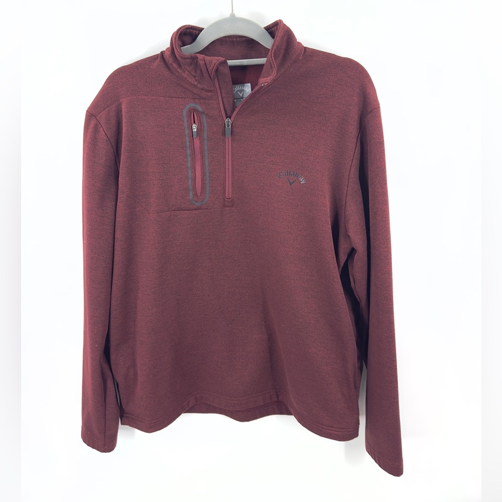 Callaway 1/4 Zip Golf Pullover Mens Size Medium Fleece Lined Preppy Outdoor